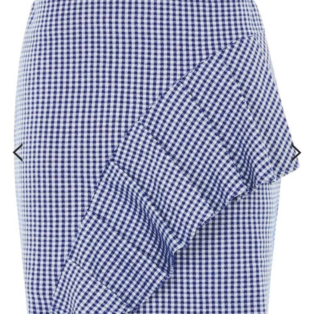 Top shop Gingham Ruffle Jersey Mini Skirt NWT